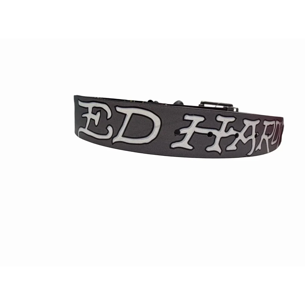Ed Hardy Mens Reversible Flaming Skull Tattoo Belt Size 38 NWT